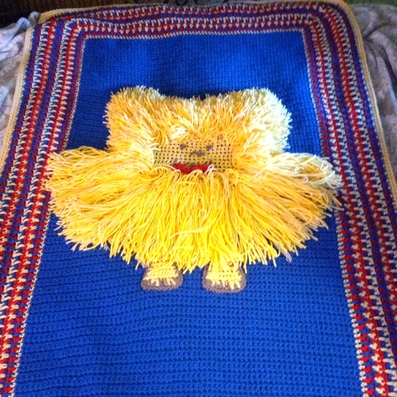 Crochet 3D lion baby blanket - Picture 1 of 9